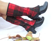 Tartan plaid boot tall spats for women and men gaiters punk standard size spat
