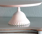 14" Cake Stand / Wedding Cake Stand Pedestal / White Cake Plate / Ceramic Cake Stand Cupcake Stand / Ruffle Cake Stand / Ruffle Milk Glass