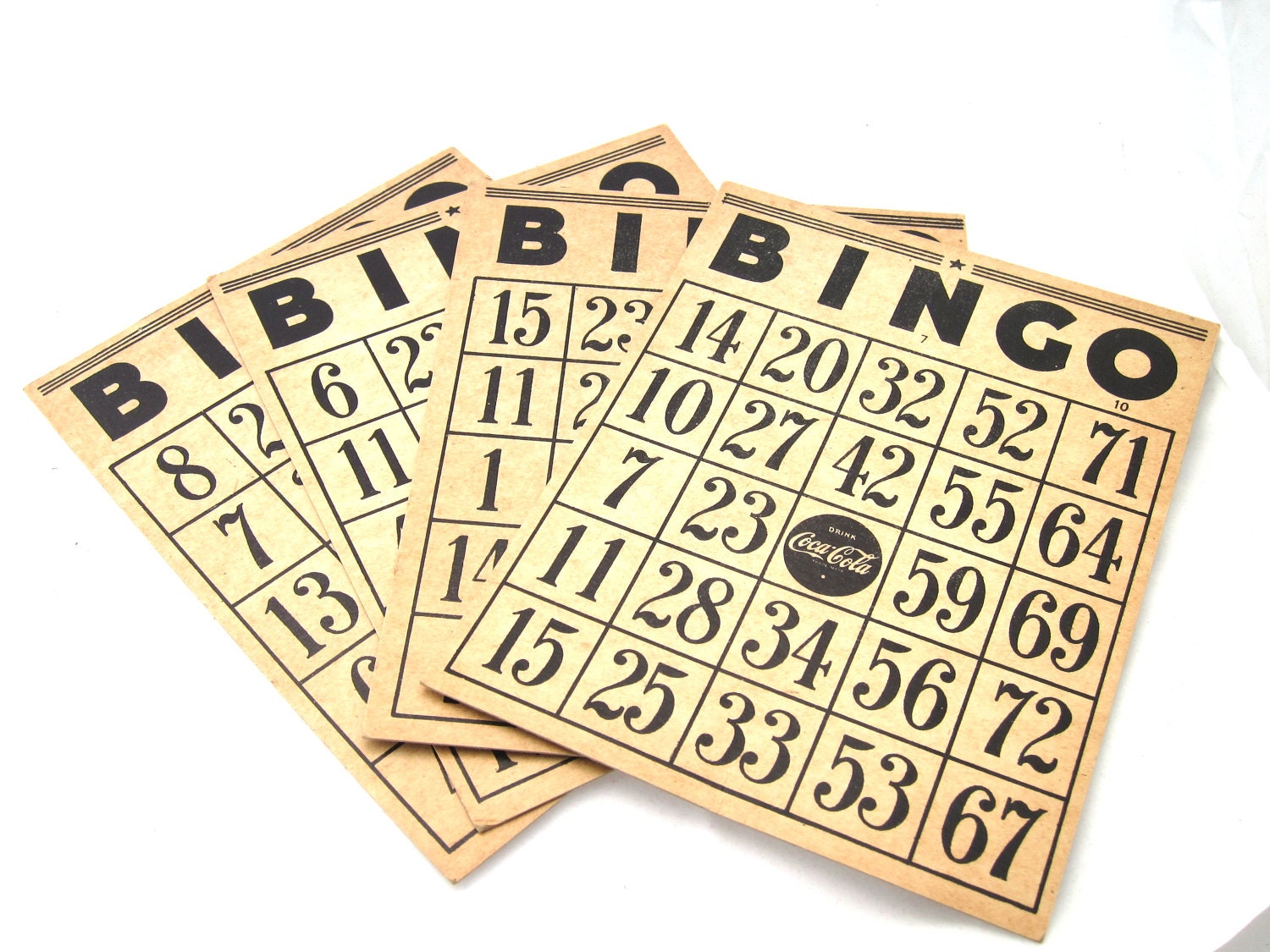 1940s 50s Coca Cola Bingo Cards