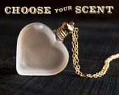 Perfume Bottle Necklace - Victorian Potion Amulet - Choose your scent - Heart 10ml