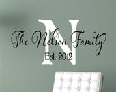 Personalized Last Name Wall Decals - Monogram Wall Decal - Family Name Decal- Entry Decals
