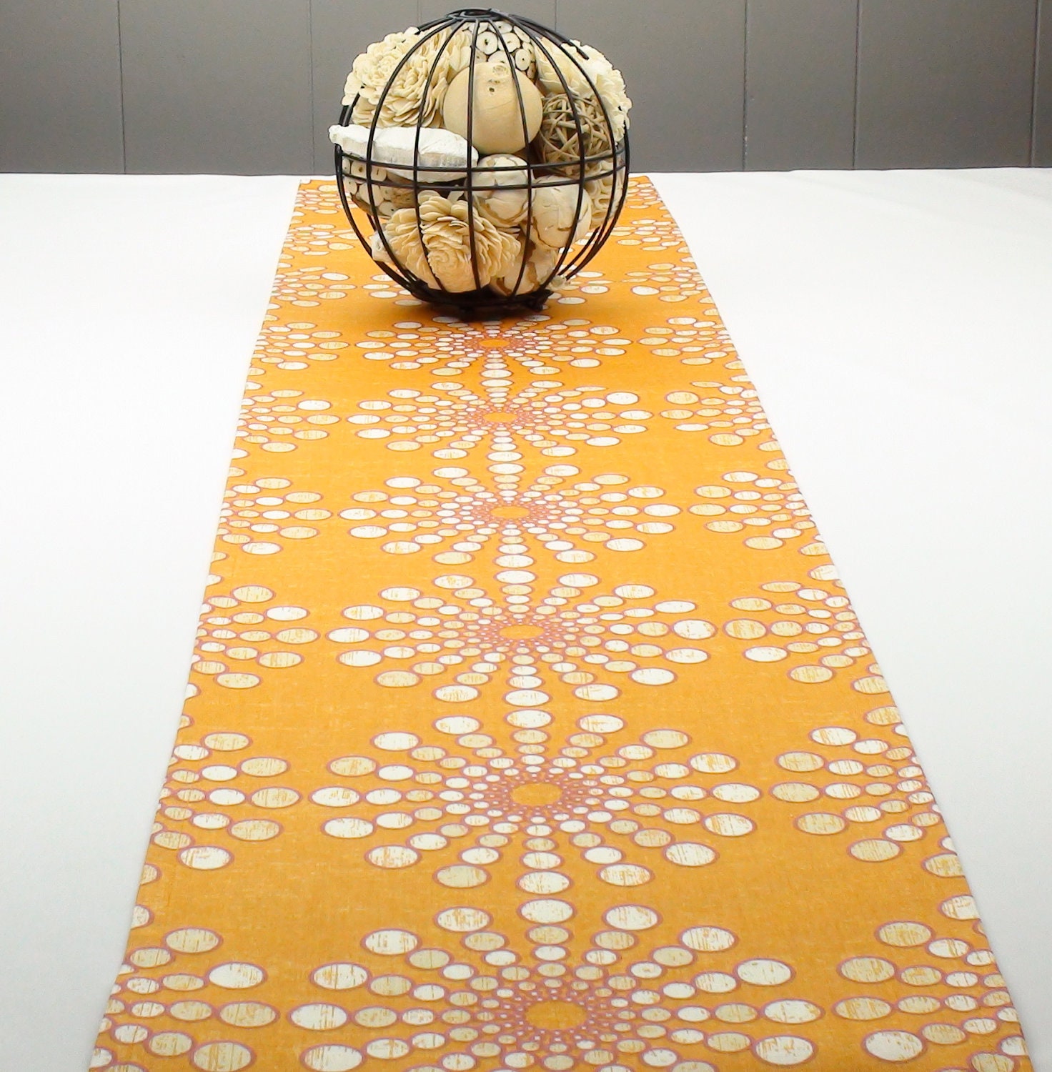 Orange Table Runner,  Orange Tablecloth -  Orange Color,  Red Color  96 inch long spring table runner