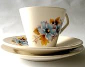 Lord Nelson Vintage Tea Cup Trio Floral 1960s