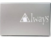 Deathly Hallows Always Macbook pro 13" Vinyl Decal  FREE SHIPPING