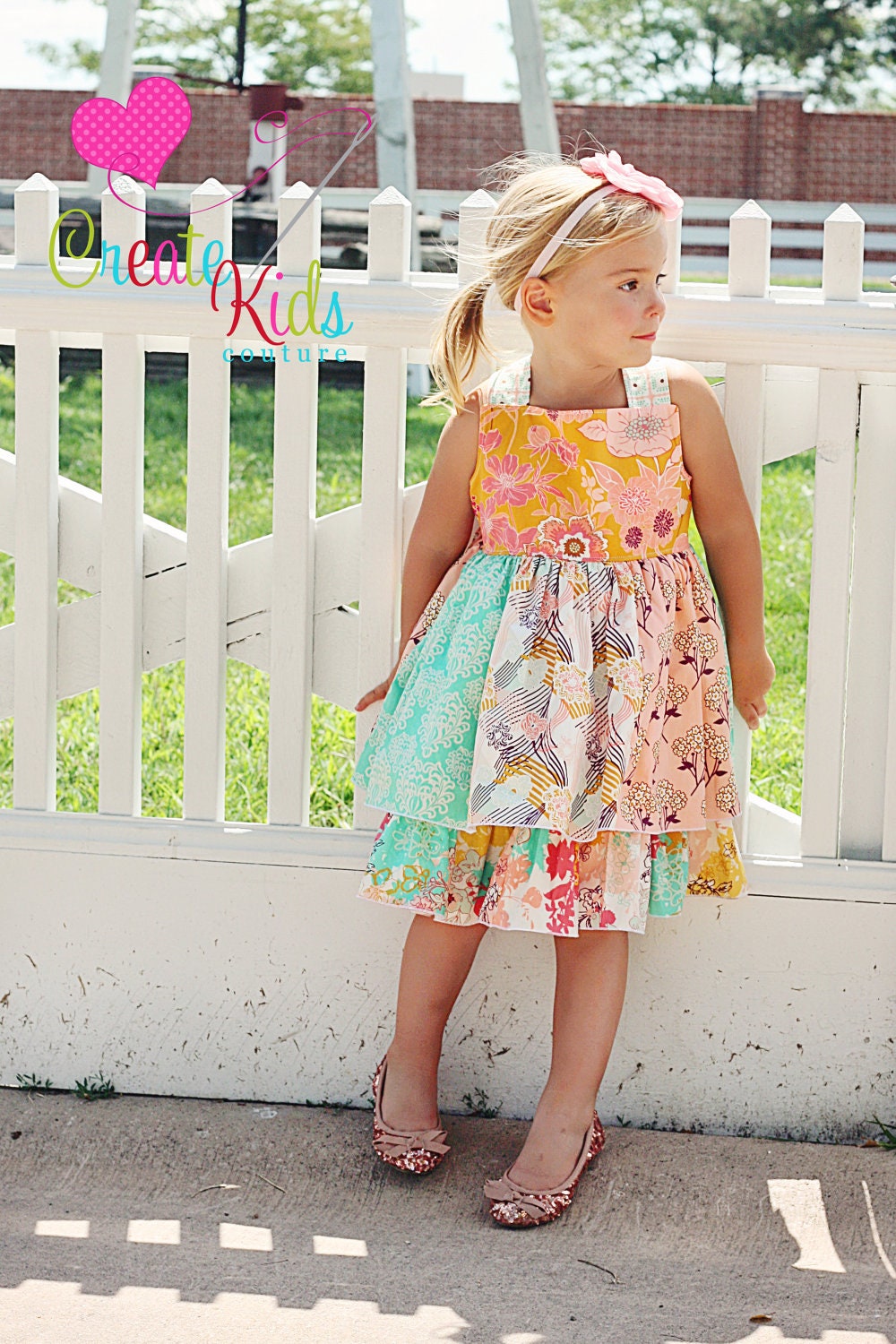 Mia's Reverse Knot Twirly Dress PDF Pattern size  6 months to size 8