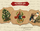 Victorian Christmas Gift Tags Digital Collage Sheet - Printable Download