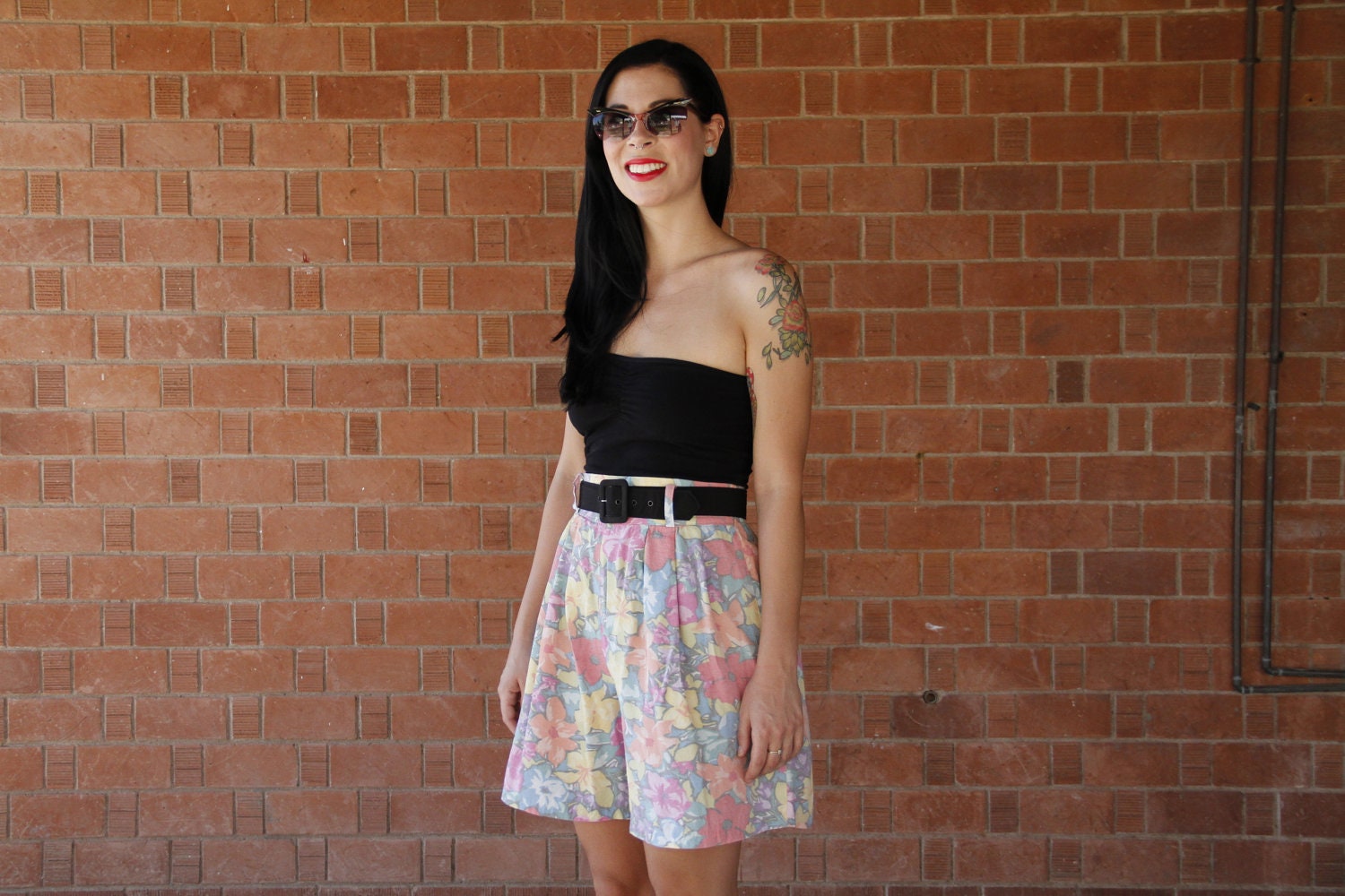 Vintage Floral Shorts / Skirt