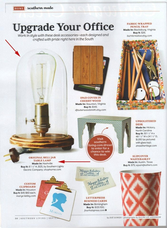 The Original Bell Jar Table Lamp, Includes EDISON bulb, FREE SHIPPING
