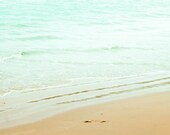 Photography beach photo pastel waves - Fine art photography print 8x8 - art print pastels blue ocean photography clickety "Tranquil Summer"