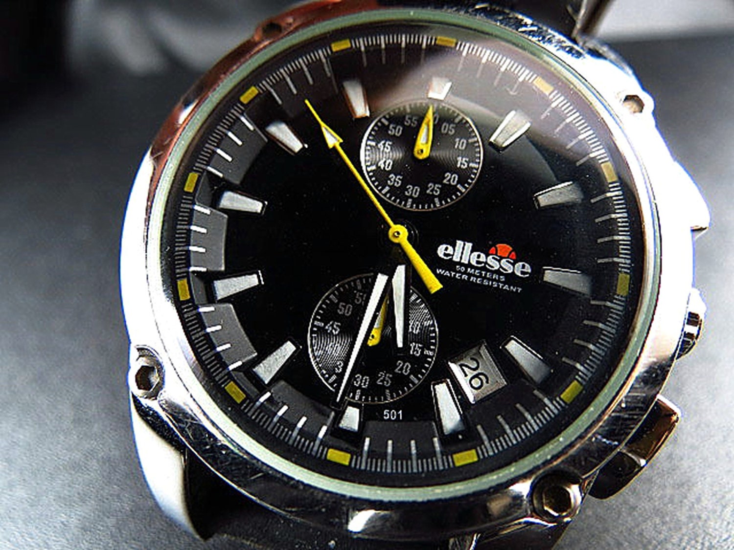 Custom order for CC second and final pmt for St St racing chrono by ellesse in black face water resistant free shipping