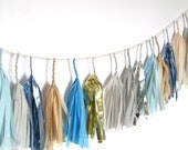 Slate Blue Silver Sand Tassel Garland