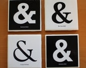 Ampersand Coasters, Tile, Set of 4