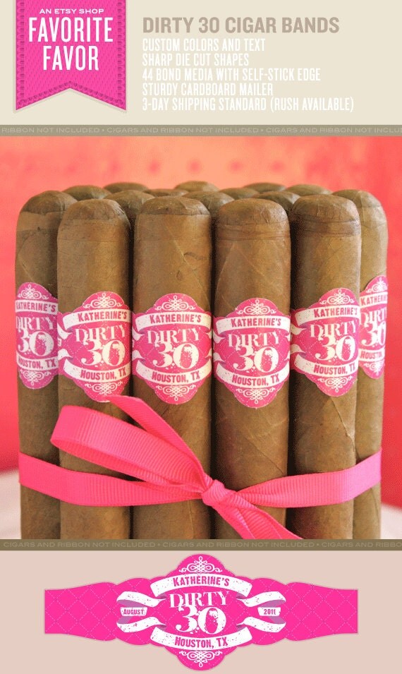 Dirty 30 Cigar Bands 16 Custom Printed Cigar by FavoriteFavor