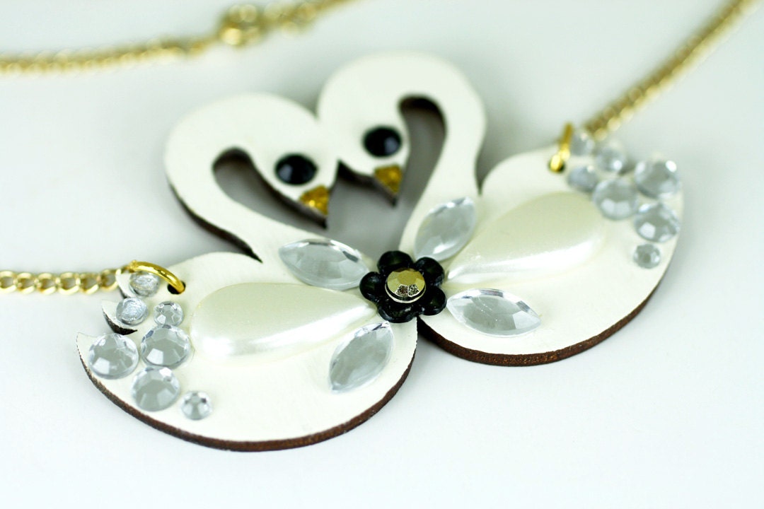 White Swan Necklace Pendant
