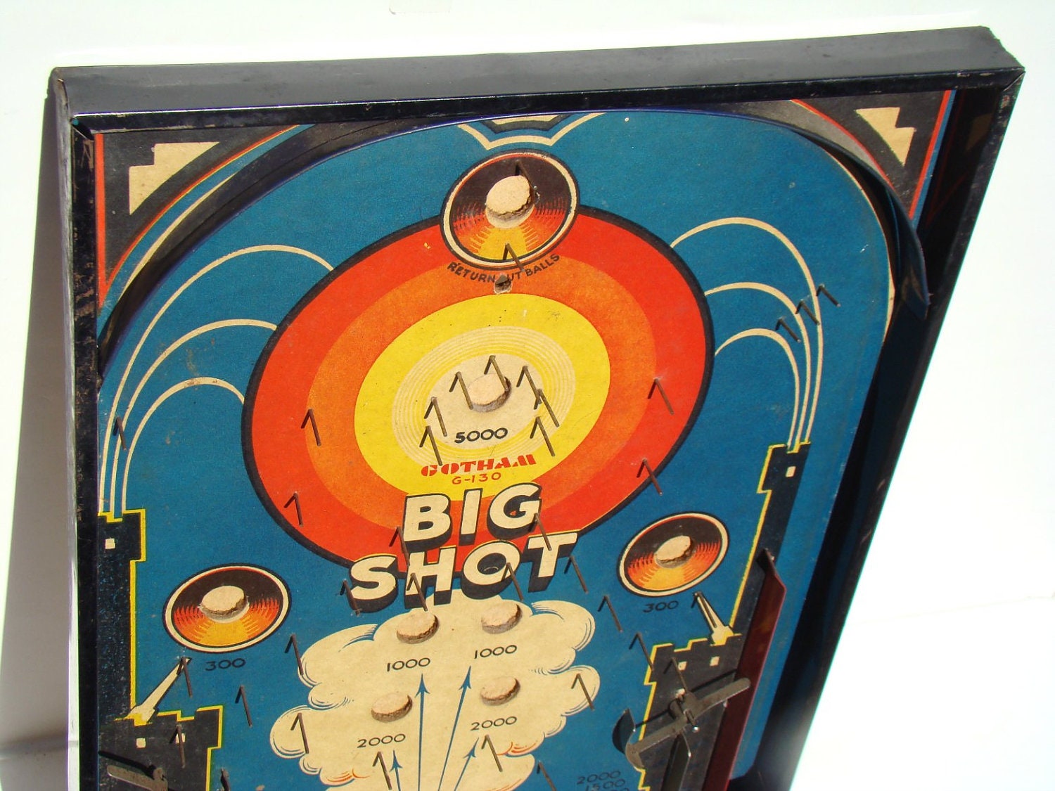 BIG SHOT Vintage Game - Home Decor - Gotham Pinball Bagatelle Board