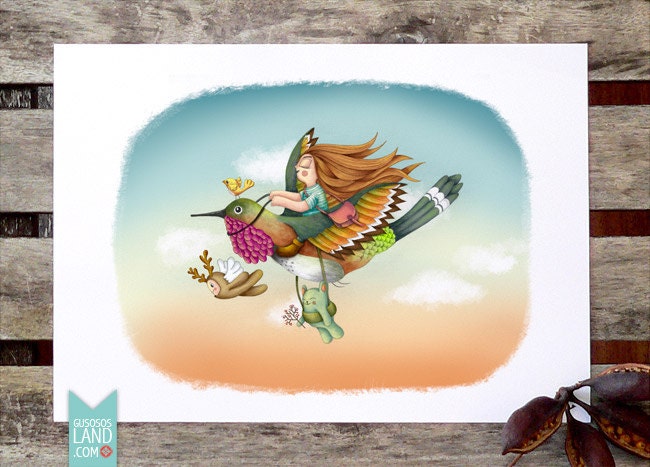 Digital illustration print - Wonderland friends