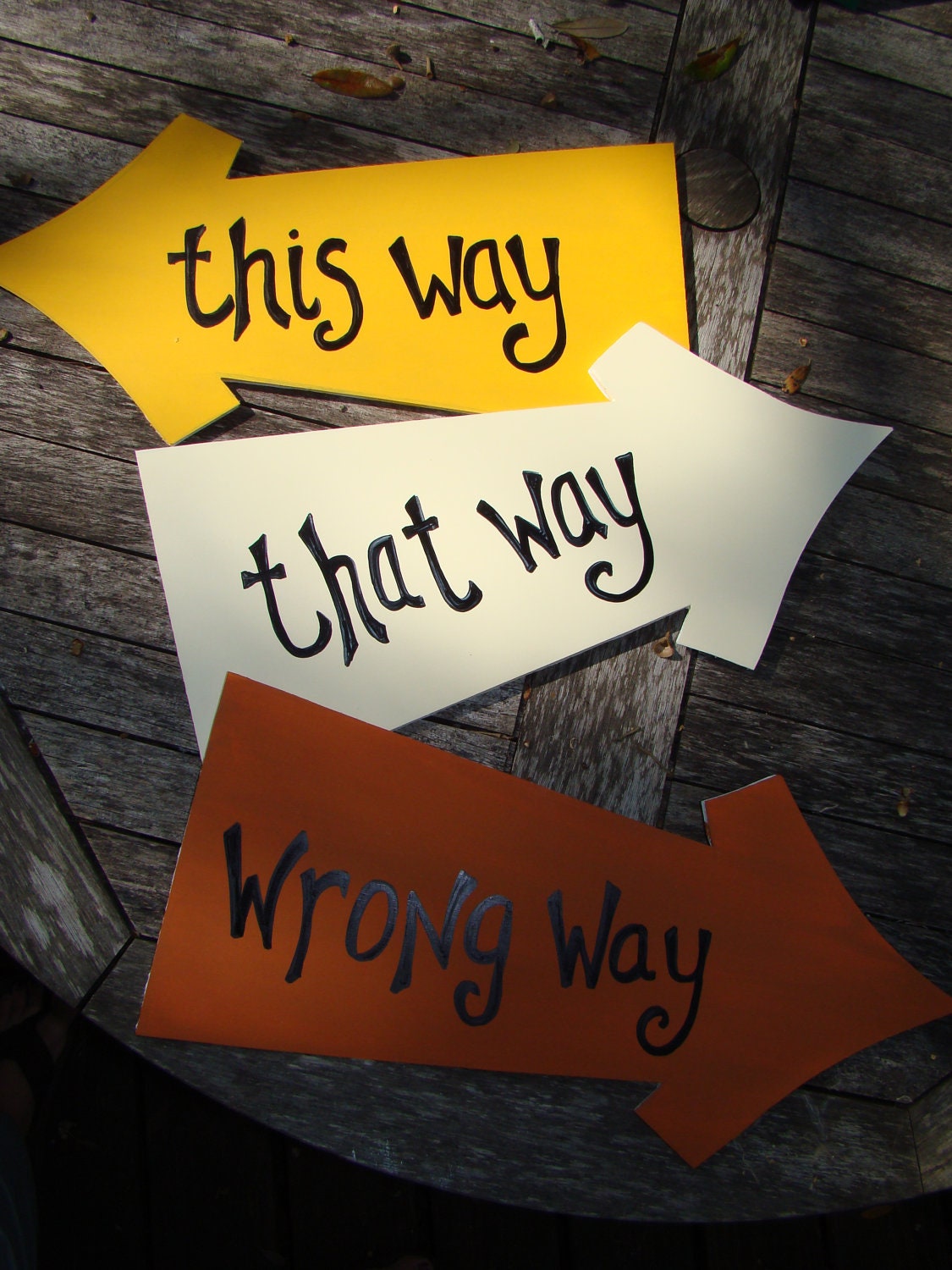 This Way - That Way Alice in Wonderland Arrow Directional Signs - Customizable - Set of 3