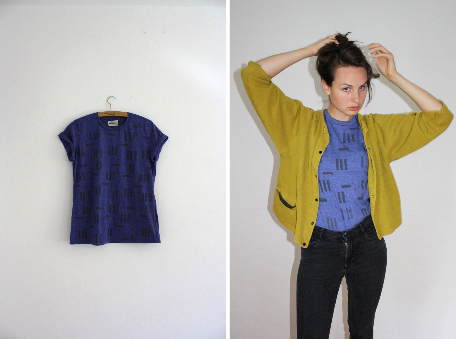 Shirt // blue / grey // random stripes