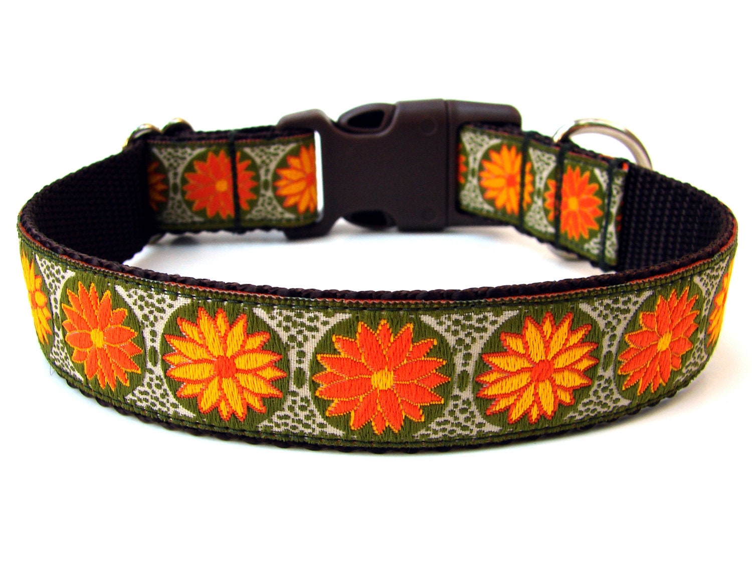 Fall Dog Collar 1" Fall Flower Dog Collar