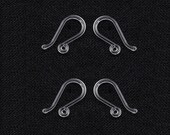 50 Hypoallergenic Clear Silicone Dangle Earrings Hooks with Loop Hole - dangle earrings Ear Wire jewelry design making DIY findings
