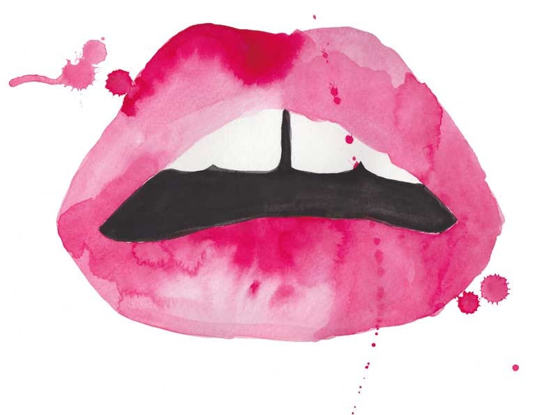 8 x 10 Lips Watercolor Giclee Print