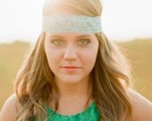 Stretchy Aqua Lace Headband