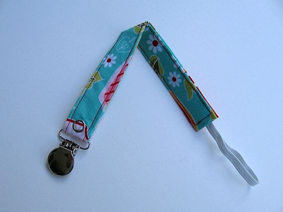 Gender Neutral Universal Pacificer Clip / Boy/Girl Pacifier Clip /  Blue & Red Paci Clip