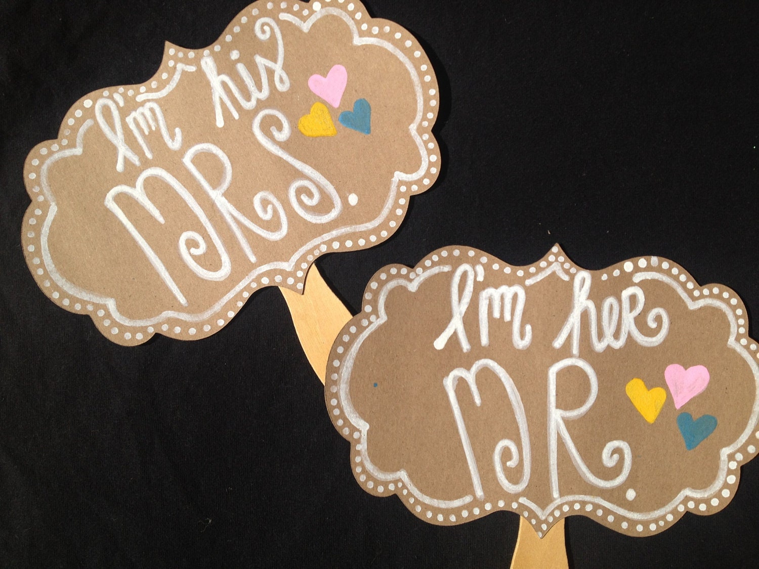 I'm his Mrs I'm hers Mr. Photo Props Wedding Photo Props. Photo booth Engagement Photo Props Handwritten