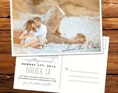 Custom Vintage Modern Photo Save the Date Postcard