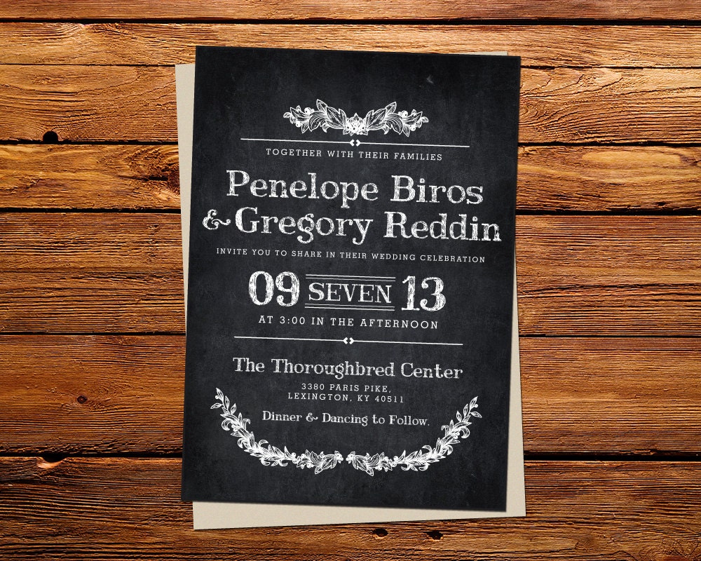 Chalkboard Wedding Invitation