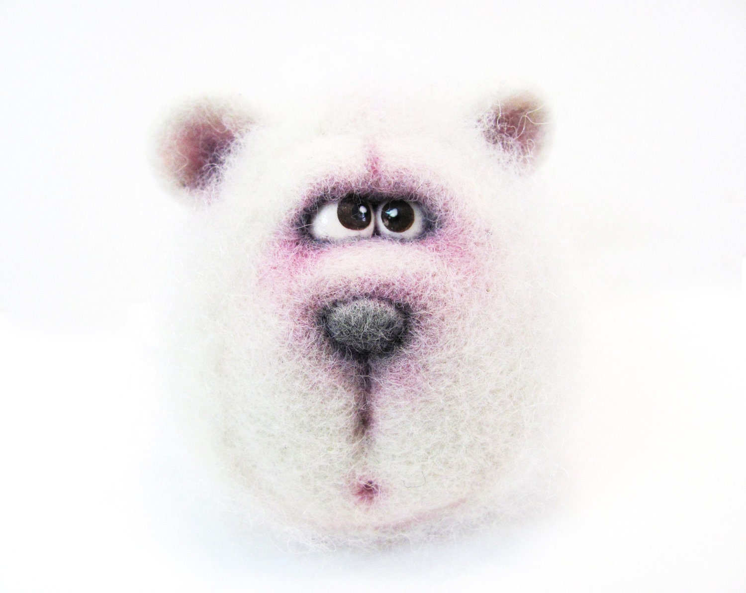 Needle Felted Toy.  Little Polar Bear. White Bear. Toys. gift under 50.
