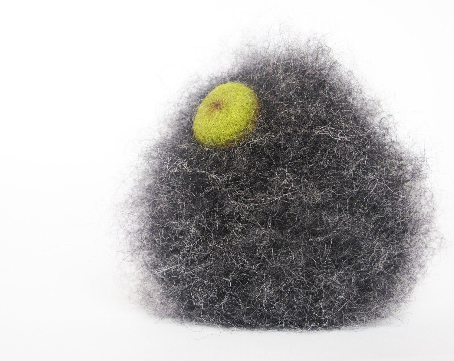 Needle Felted Toy.  Little Hedgehog. Gray. Green. White. Gift under 50.Home decor