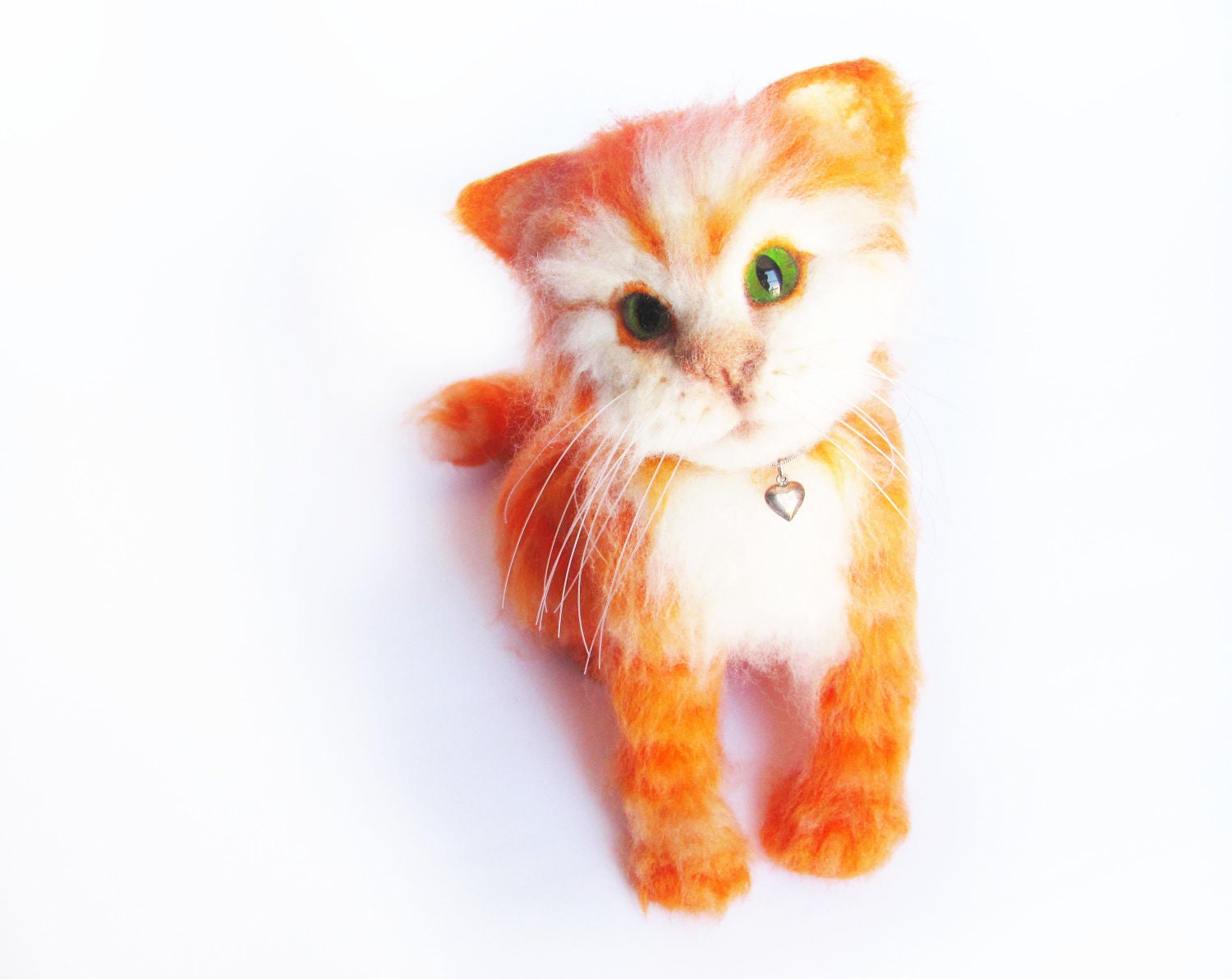 Needle Felted Ginger Kitten life sized. Autumn Colors.