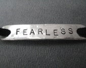 FEARLESS Wrap Bracelet  - Inspirational Jewelry - I Am Fearless - Nickel Silver Pendant on 3 feet of Micro Fiber Suede - Unafraid