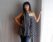 Striped silk tank top -  blue off shoulder top silk blouse womens tshirt
