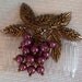 Vintage Haircomb made of Bronze and Plum Bugle Beads, Seed Beeds, and Pearl