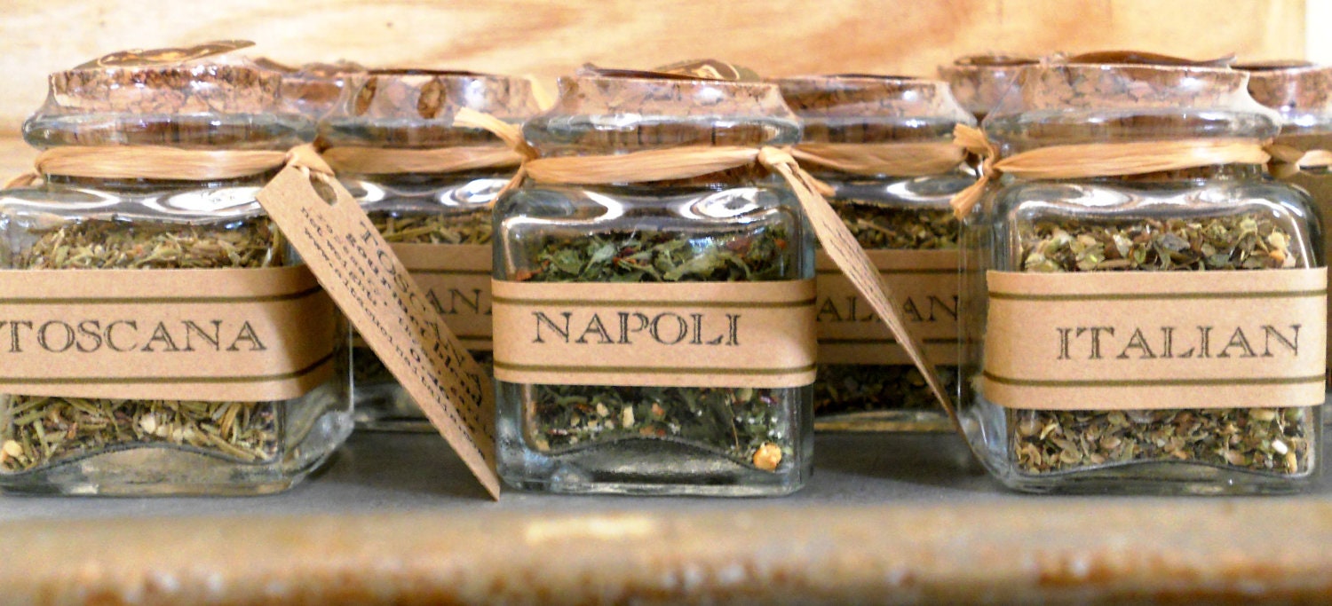 Wedding and Party Favors italian spices, seasoning blends, gourmet salts