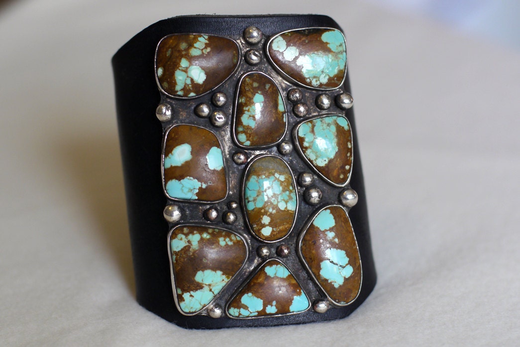 ON SALE - Diné (Navajo) Keh Toh (Bow Guard) Sterling Silver with No. 8 Turquoise