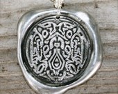 Handmade TWILIGHT Wax Seal, Quileute Tribe, JACOB Tattoo Breaking Dawn, Inspired Necklace Original By Okrrah