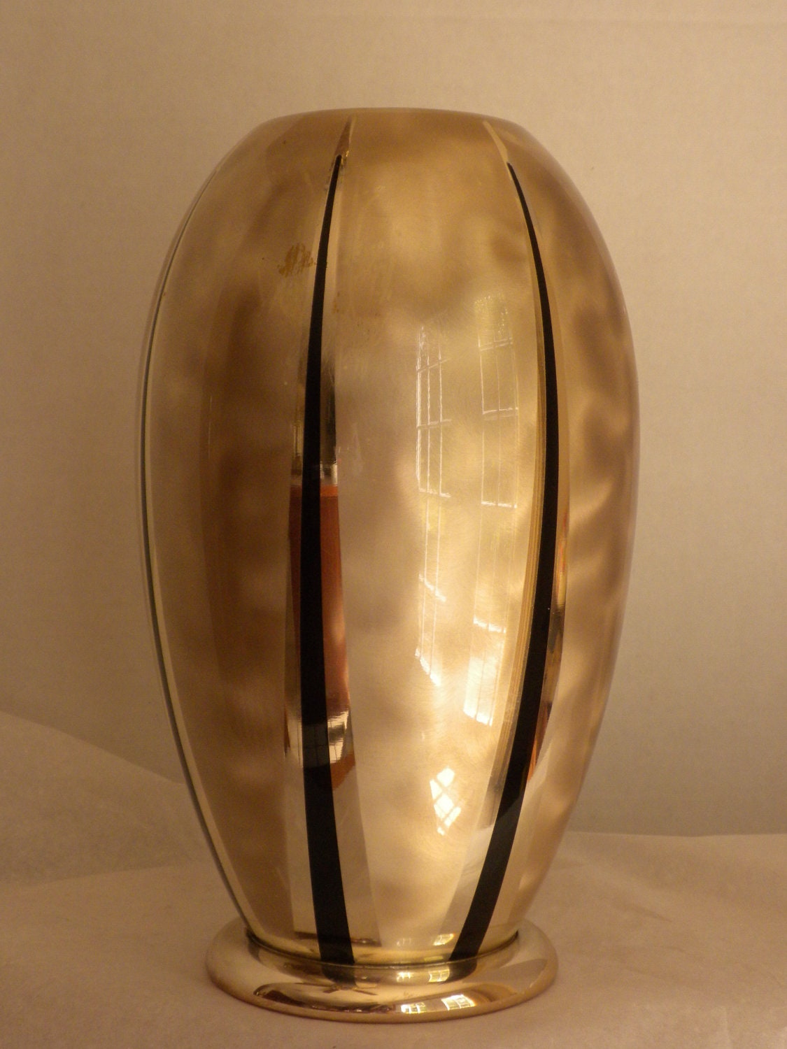 art deco vase, vintage,  electro plated brass, germany