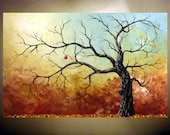 Original Large Abstract Contemporary Tree Landscape Modern Painting.Oil.Palette Knife.Impasto.Home Decor  36" .. - by Nata S.