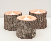 Tree Branch Candle Holders Set of 3 Short- Rustic Wood Candle Holders, Wooden Candle Holders, Woodland Wedding