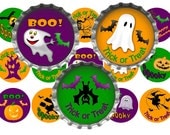 SALE 1C024 Cute Halloween Mix 1 Inch Bottle Cap Images
