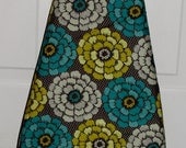 Decorative Ironing Board Cover Hydrangea Flowers on Chocolate Brown Teal Pea Green Grey