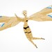 Dragonfly - Articulated Paper Doll by Dubrovskaya. Kraft paper, hand painted, MADE TO ORDER.