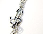 Squid Bracelet Ring Silver Slave Bracelet Sea Animal Jewelry Ring Bracelet Hand Harness Beach Jewelry Summer Accessories