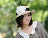 crochet hat summer straw cowboy hat in wheaten