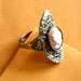 Pink & White Cameo Ring Size 7, Stamped 14K F, Vintage Filigree, Victoria Era