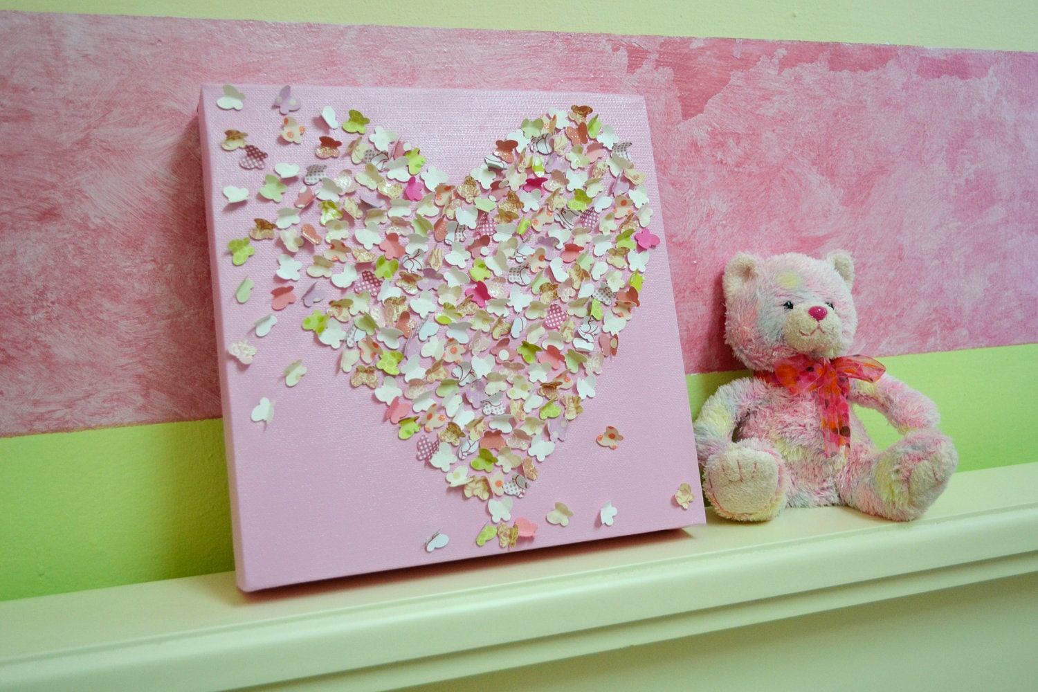3D Butterfly Wall Art / Pink Butterfly Art / Baby Girl Nursery Art / Unique Baby Shower Gift / Girls Room / MADE TO ORDER