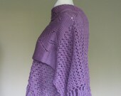 Elegant knit stole, classic, lace pattern, heather OOAK - delectare